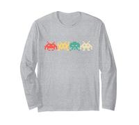 80s Video Game Vintage Retro Arcade Long Sleeve T-Shirt, Adult Unisex, Heather Grey, X-Large