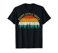 80s Vintage Retro Style Watercolor Pine Happy Little Tree T-Shirt