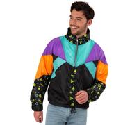 Windbreaker Jacket 80s Adults Trackie Tracksuit 1980s Fancy Dress Retro Outfit