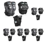 80Six Kids’ Multi-Sport Pad Set with Wristguards, Elbow Pads, and Knee Pads, Black, Junior - Ages 5+ (Pack of 5)