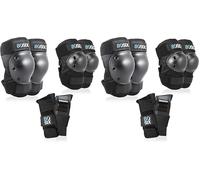 80Six Kids’ Multi-Sport Pad Set with Wristguards, Elbow Pads, and Knee Pads, Black, Small/Medium - Ages 8+ (Pack of 2)