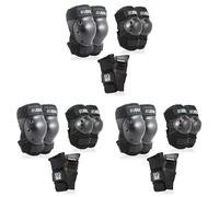 80Six Kids’ Multi-Sport Pad Set with Wristguards, Elbow Pads, and Knee Pads, Black, Small/Medium - Ages 8+ (Pack of 3)