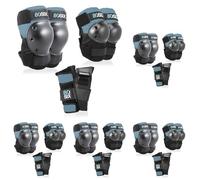 80Six Multi-Sport Pad Set - Knee Pads, Wristguards, Elbow Pads, Full Protective Gear for Kids, for BMX, Cycling, Inline Skating, Skate, Roller Skates, Skateboard Accessories (Stone Blue, Ages 5+)