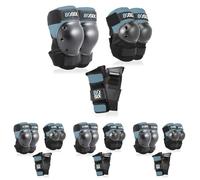 80Six Multi-Sport Pad Set - Knee Pads, Wristguards, Elbow Pads, Full Protective Gear for Kids, for BMX, Cycling, Inline Skating, Skate, Roller Skates, Skateboard Accessories (Stone Blue, Ages 5+)