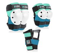 80Six Multi-Sport Protective Gear Set - Knee, Wrist, Elbow Pads for Kids, BMX, Cycling, Skating, Skateboarding (Surf Green Teal, Ages 8+)