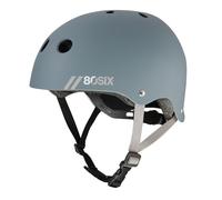 80SIX Multi-Sport Skateboard Helmet for Kids Teens&Adults-Certified Hardshell Protective Scooter&Bike Helmet with Fit Dial for Bike, Skateboard, BMX&Inline Skate,Grey Matte,S/M
