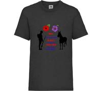80th Anniversary D-Day Landings Soldier War Horse 1944-2024 Poppy T-Shirt (UK, Numeric, 44, 46, Regular, Regular, Black)