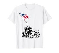 80th Anniversary Iwo Jima 1945-2025 WWII Veteran 4th of July Value Graphic T-Shirt, Men, White, S