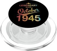 80th Birthday 80 Year Old Born in October 1945 Vintage PopSockets PopGrip for MagSafe