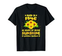 80th Birthday 80 Years of Sunshine Sunflower Lover Born 1946 T-Shirt