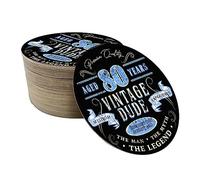 80th Birthday Beer Mats Drinks Coasters for Men - Cardboard Party Table Decorations Accessories Gifts for Home Bars Pubs Parties - Dude - Pack of 48