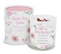 80th Birthday Candle Makes a Great Gift for 80th Birthday Gifts - Ideal for Eightieth Birthday Gift SOYA Candle with Rose Quartz and Rose Petals