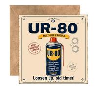 80th Birthday Card for Men， Vintage Industrial Rusty Design with Bolt Details, Blank Inside for Personal Message, Dad Husband Grandad Unique 80 Year Old Greeting Card (80thMenBirthdayCard)