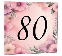 80th Birthday Card for Women - Ladies Pink Floral Birthday Cards for 80 year old Lady Eighty Eightieth Ladies Grandma Nan Aunt Mum Sister Mom Friend