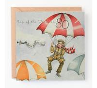 80th Birthday Card "TopOf The World at 80" (Men Who Love Life)