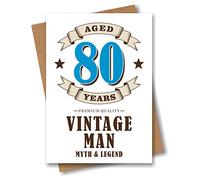 80th Birthday Card Vintage Man Age 80 Eighty