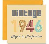 79th Birthday Cards for Men Women - Vintage 1946 Aged To Perfection - 79 Birthday Card Funny for Her Him, 145mm Greeting Cards Mum Dad Grandad Grandpa Grandma Nanny