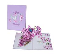 80th Birthday Cards For Women Mum Sister Daughter | Pop Up 3D Female Friend Mum Ladies Auntie Happy Birthday Happy Nan Greeting Card (Size 15x20cm - Birthday Orchid 80th)