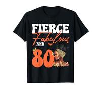 80th Birthday Fierce Fabulous and 80 Year Old Afro Heels T-Shirt