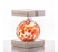 80th Birthday Gift for Her - Glass Friendship Ball Ornament - 10cm Ruby Handcrafted Hanging Decoration - Keepsake Gift for Milestone Birthday