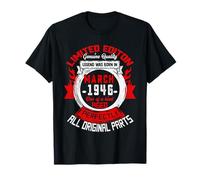 80th Birthday Gift Legend Born in March 1946 80 Yrs Old T-Shirt