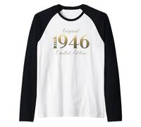 80th Birthday Gift Men Women Vintage May 1946 80 Years Raglan Baseball Tee