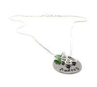 80th Birthday Gift - Personalised Birthstone Necklace - Great gift for your Mum, Sister, Aunty, Wife, Nan, Her or Friend
