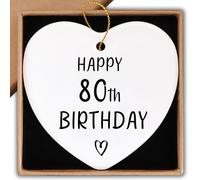 80th Birthday Gifts for Her Him Ornament Keepsake Sign Heart Plaque Happy 80 Year Old Birthday Gifts for Women Men 80th Birthday Ideas
