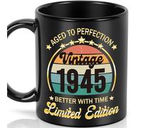 80th Birthday Gifts for Him - 80th Years Old Birthday Gifts for Men - Vintage 1945 80th Birthday Decorations for Men - 80th Birthday Gift Ideas for Women, 80th Birthday Gifts Presents Coffee Mug