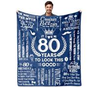 80th Birthday Gifts for Men, 80 Years Old Birthday Gifts for Men, 80th Birthday Gifts Blanket 60"x50", 80 Year Old Gifts for Men, Mens 80th Birthday Gift Ideas, Happy 80th Birthday Decorations for Me