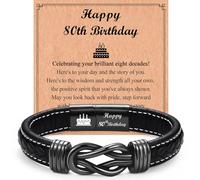 80th Birthday Gifts for Men, 80th Birthday Bracelet for Dad Uncle Grandad