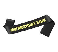 80th Birthday Gifts for Men 80th Birthday Party Decorations for Men 80 Years Old Bday Sash Gold Foil Letter Black Satin Sash Bday Gifts Ideas for Daddy Grandpa Husband Decorations Favors