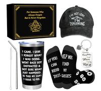 80th Birthday Gifts for Men-Unique 80 Year Old Birthday Gifts Box with 20 Oz Tumbler, Keychain, Socks, Baseball Cap, 80th Men Gifts for Husband, Dad, Grandpa, Friends, Teachers