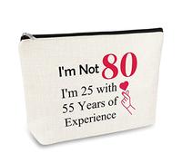 80th Birthday Gifts for Women 80 Year Old Birthday Gifts Makeup Bag 1943 80th Birthday Gift for Grandma Mom Wife Friends Coworker Sister Cosmetic Bag Fun 80th Birthday Gift Travel Toiletry Bag