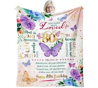 80th Birthday Gifts for Women, Best Gifts for 80 Year Old Woman Birthday, 1945 Birthday Gifts for Women Mom, Happy 80th Birthday Gifts Ideas, 80th Women Birthday Decorations Throw Blanket 50"X60"