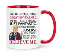 80th Birthday Gifts for Women, Great 80 Year Old Mug, 80th Birthday Gifts Ideas, Funny 80 Year Old Gift, 80 Birthday Gift for Women Friend Mom Grandma 11 Ounce Red