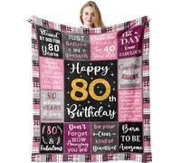 80th Birthday Gifts for Women, Happy 80th Birthday Gift Ideas for Her Blanket 150x130CM, 80th Birthday Decorations, 1945 Birthday Gifts for 80 Year Old Woman, Mother Day Present for Mum Grandma Wife