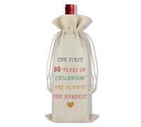 80th Birthday Gifts for Women Men Wine Bag Gifts for 80 Year Old Mum Dad Sister Friend Grandma Grandad Husband Wife Wine Bottle Bag Happy 80th Birthday Party Decorations