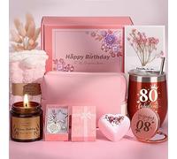 80th Birthday Gifts for Women, Personalised Birthday Hampers for Her Turning 80, Funny 80 Year Old Pamper Gift Basket for Mum, Grandma, Best Friend, Wife, Sister, Ladies 80th Birth Day Presents Ideas