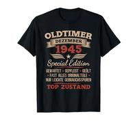 80th Birthday Man Oldtimer December Vintage 1945 Funny T-Shirt