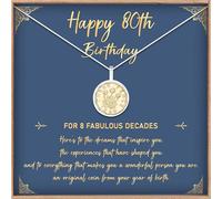 80th Birthday Necklace Brass Threepence, Genuine Vintage 1946 Coin Pendant Gift, Elegant Keepsake for Her Celebrating a Cherished Milestone