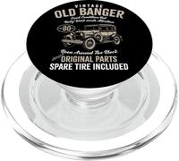80th Birthday Vintage Banger Car | 80 Years Old Men Retro PopSockets PopGrip for MagSafe