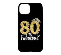 80th Birthday Women Gift - Eighty and Fabulous Case for iPhone 15 Plus