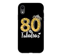 80th Birthday Women Gift - Eighty and Fabulous Case for iPhone XR