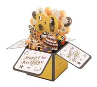 80th Happy Birthday Pop Up Card, 3D Boxed Gift Birthday Cards with Envelope Foldable Celebration Card for Mom Dad Husband