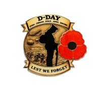 80th Remembrance Pin for D-Day, WWII Commemorative Badge - Amazing Elegant Memorial Ornaments, Simple Design Souvenir Decoration, Symbol of Courage Saluting the Courageous Heroes of History, 1.97x1.97