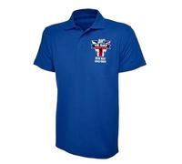 80th VE Day Flag Polo Shirt - 8th May 2025 Celebrating Victory in Europe Day WWII Remembrance Union Jack Flag Shield Gift Unisex Adults Polo (Royal, XXL)