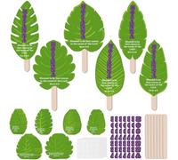 80UncleKimby 36 Sets Palm Sunday Religious Craft Kit - DIY Leaves with Sticks for Easter Christian Holy W ctivity Decorations