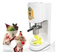 80W Commercial Stainless Steel Ice Cream Maker with 4 Pasta Molds, 4-in-1 Versatile Dessert Maker, Ice Cream Noodle Press Machine, Gelato Ice Cream Maker, 420 ml Capacity, 20x30x57CM 110V