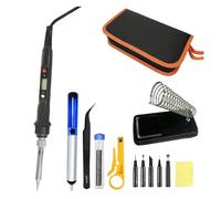 80W Digital Electric Soldering Iron Set Kit Welding Iron Staion with Soldering Paste Flux Tips Stand Tool Bag(80W Black set2)